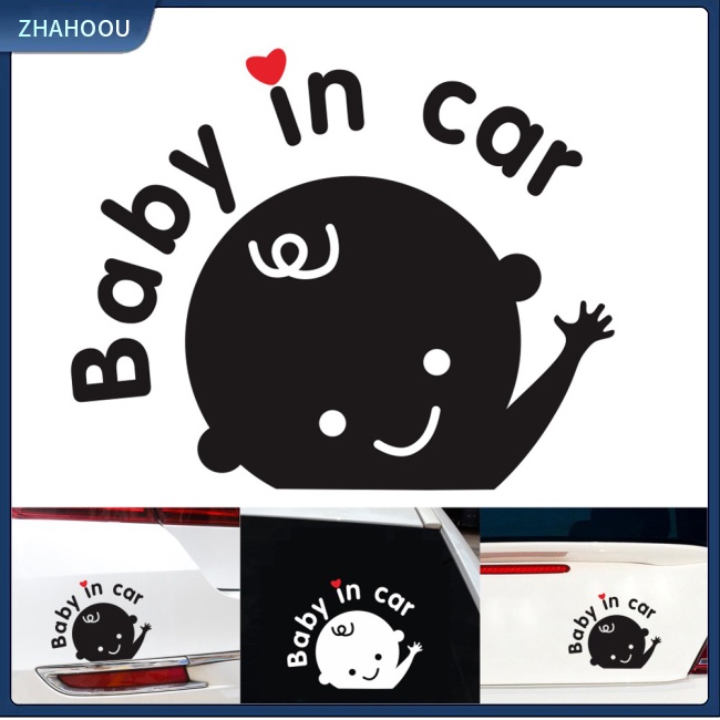 ☃Nhà Cửa☃ Miếng Dán D-1023 Họa Tiết Hoạt Hình Baby In Car Dễ Thương Trang Trí Đuôi Xe Hơi