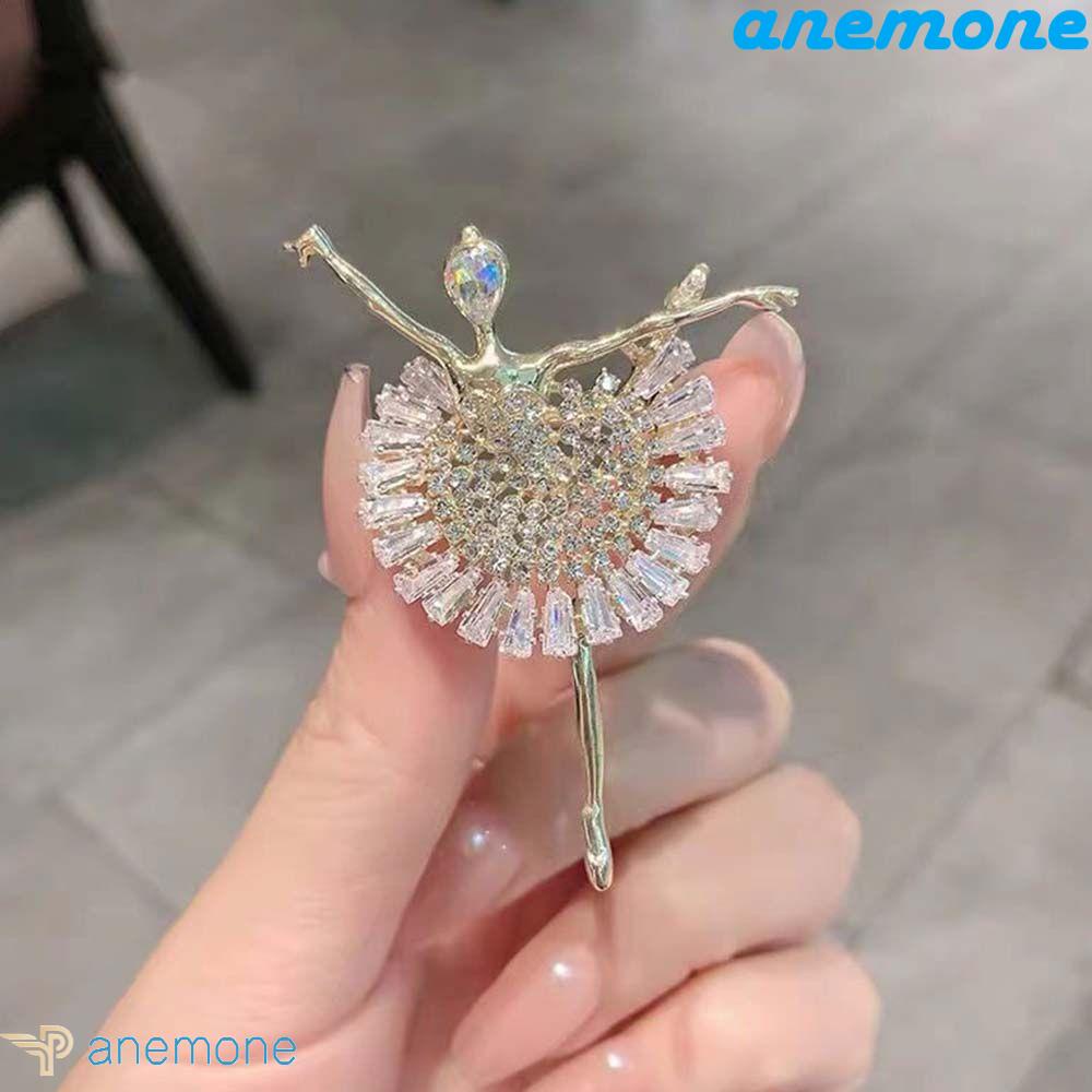 Ghim Cài Áo Hình Cô Gái Múa Ba Lê Đính Đá Lấp Lánh Sang Trọng|Trâm Cài Áo Phong Cách Hàn Quốc Xinh Xắn Cho Nữ