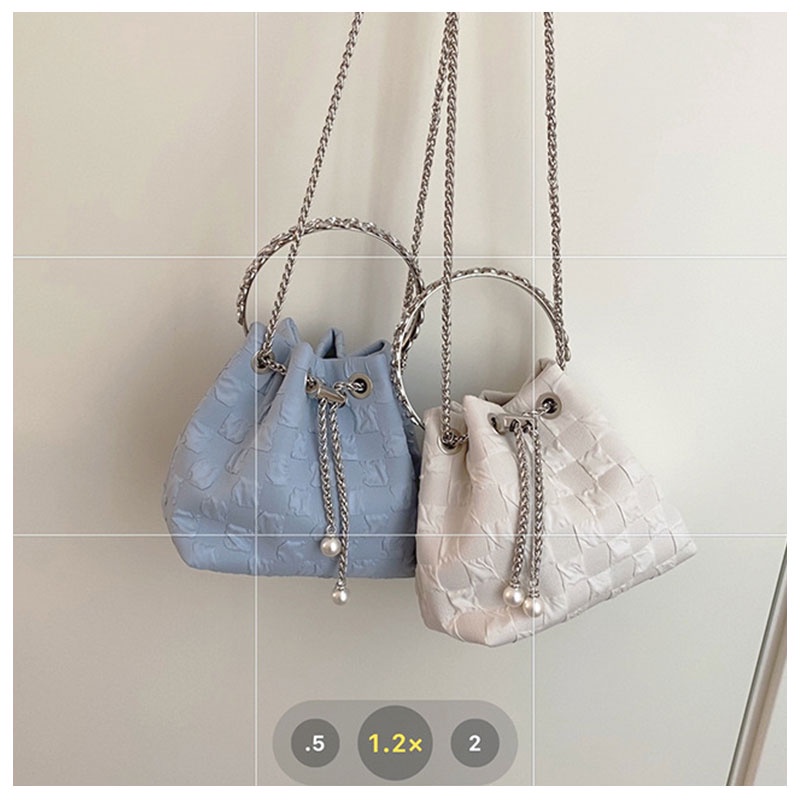 MOUSSON Túi Đeo Chéo Vai Dạng Xô Phối Dây Xích Thời Trang Cho Nữ