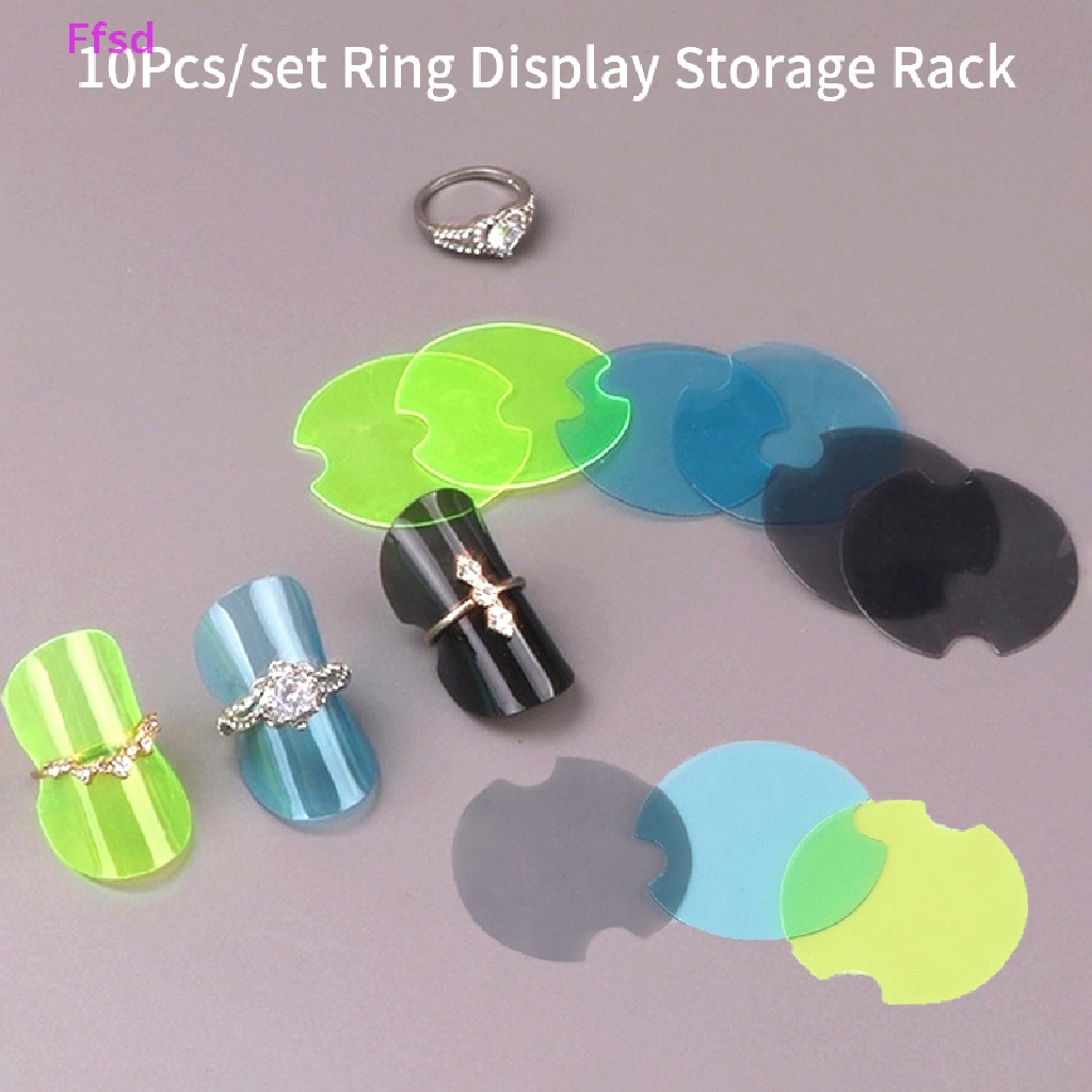 {Ffsd} Set 10 Giá Đỡ Trưng Bày Nhẫn Bằng Nhựa Có Thể Gập Lại Sắp Xếp Gọn Gàng