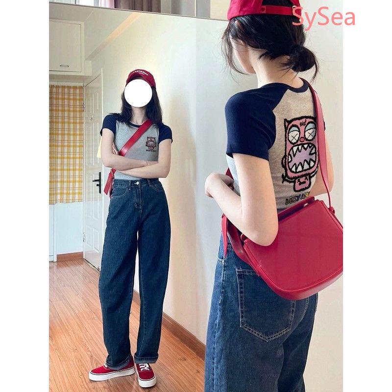 Áo Thun Ngắn Cổ Tròn Thời Trang Mùa Hè Quyến Rũ Cho Nữ