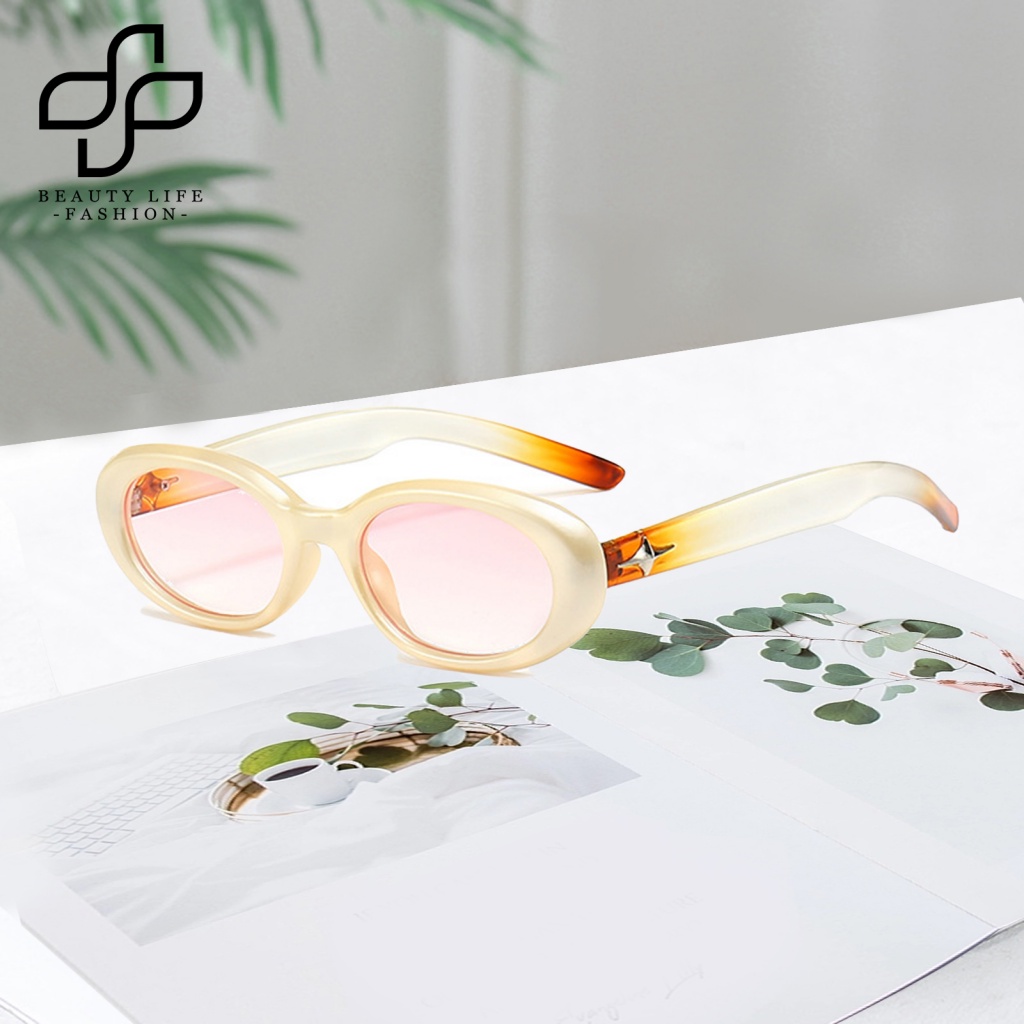 Kính Mát Hình Oval Gọng Nhựa Thời Trang