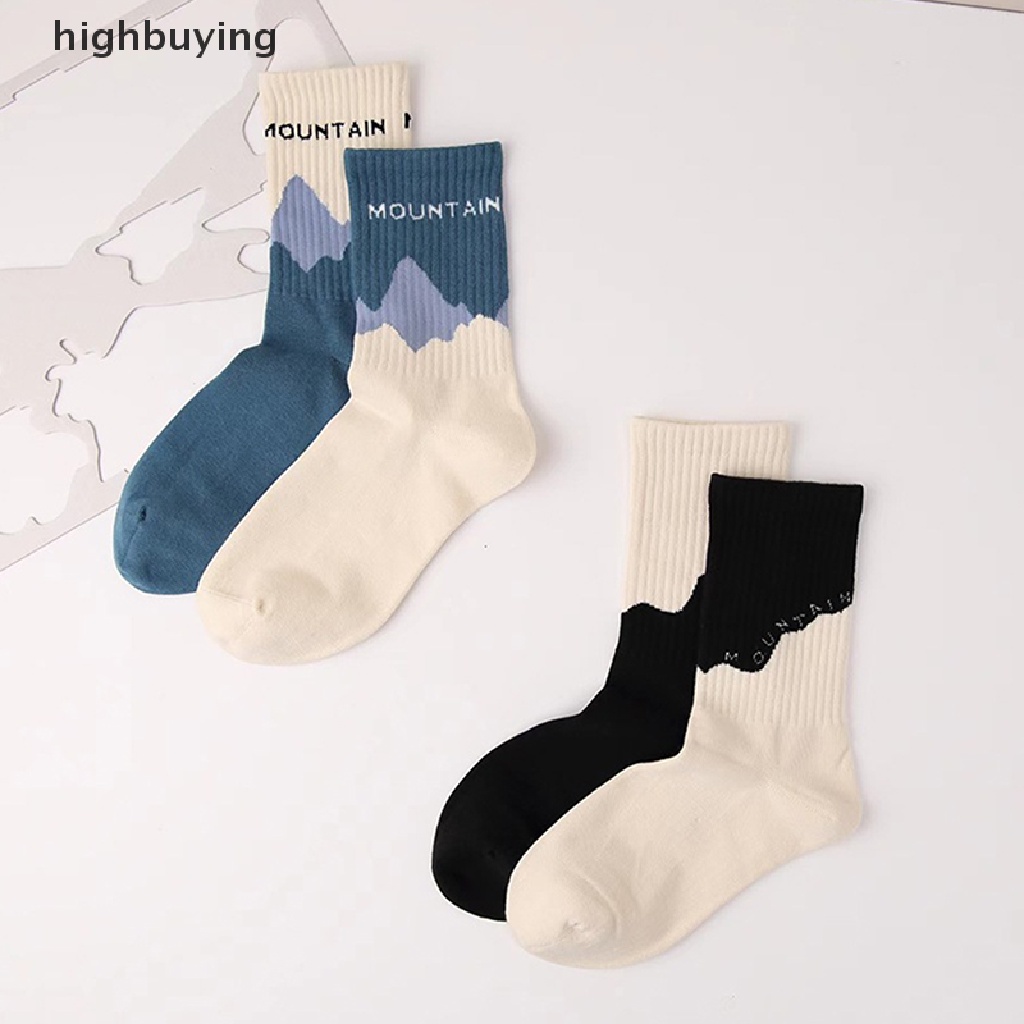 Hbvn Belle Vớ Cotton Họa Tiết Đường Phố Không Đối Xứng Phong Cách A / B Thời Trang Cho Nam