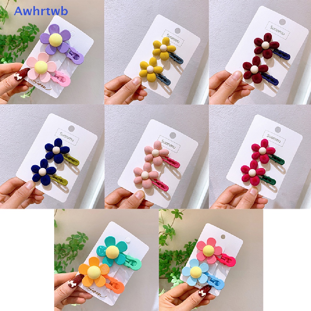 1 Cặp Kẹp Tóc Hình Hoa Nhiều Màu Sắc Thời Trang Dành Cho Nữ Mới