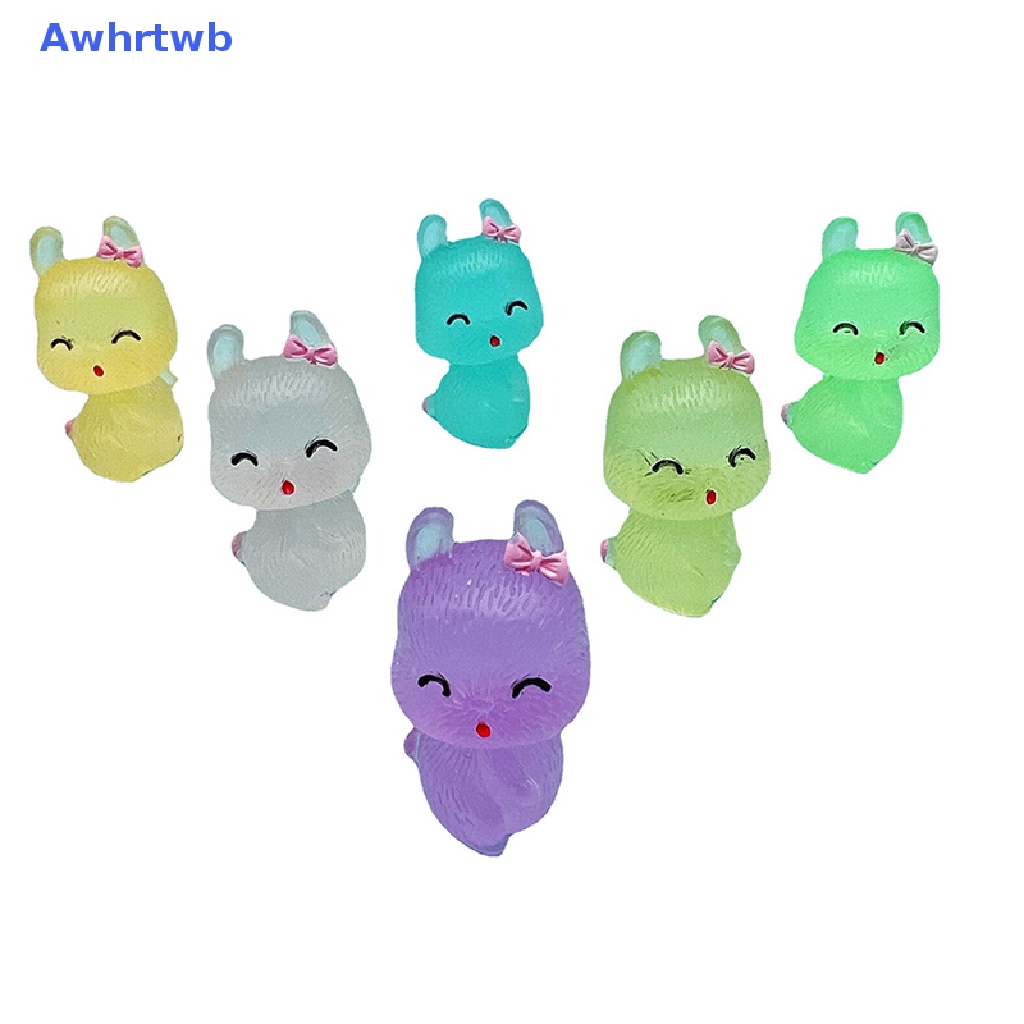 Set 2 Móc Điện Thoại Mini Bằng Resin Dạ Quang Hình Thỏ Dễ Thương DIY Mới