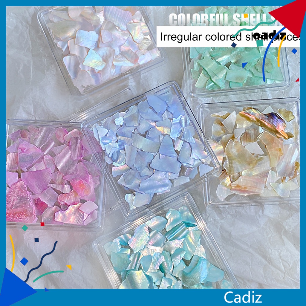 1 Hộp Vỏ Sò Tự Nhiên Siêu Mỏng Trang Trí Móng Tay Chống Rơi DIY