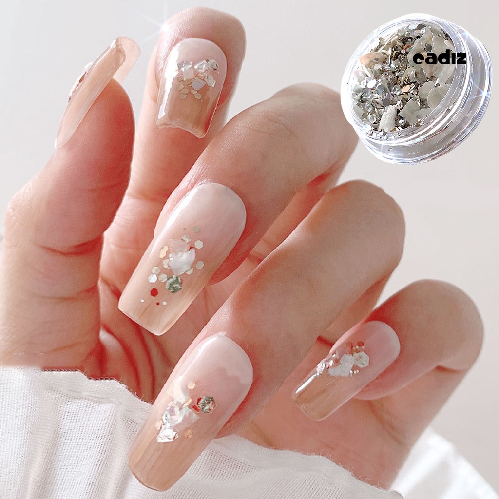 1 Hộp Kim Tuyến Vỏ Sò Lấp Lánh Trang Trí Móng Tay Nghệ Thuật DIY Không Phai Màu Phong Cách Nhật Bản