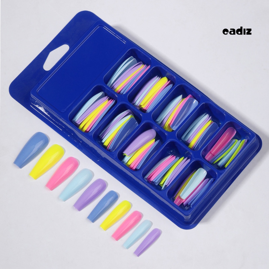 Hộp 100 Móng Tay Giả Có Thể Gấp Lại Không Để Lại Dấu Vết Hình Chữ T Nhiều Màu Sắc Dành Cho Salon