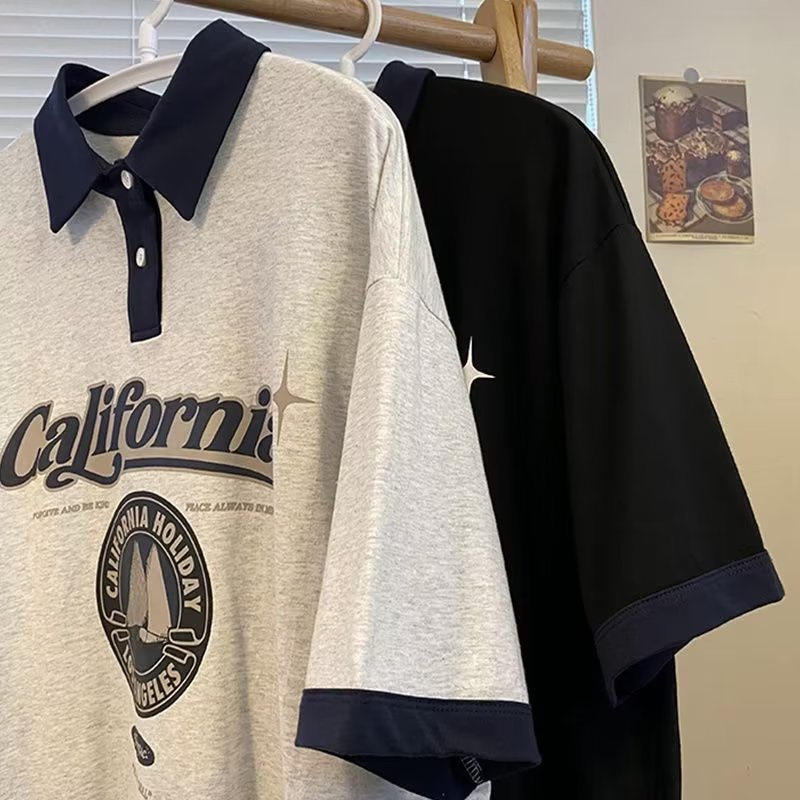 Áo Sơ Mi Tay Lỡ In Họa Tiết Phong Cách Harajuku Nhật Bản Thời Trang Mùa Hè 2023 Mới