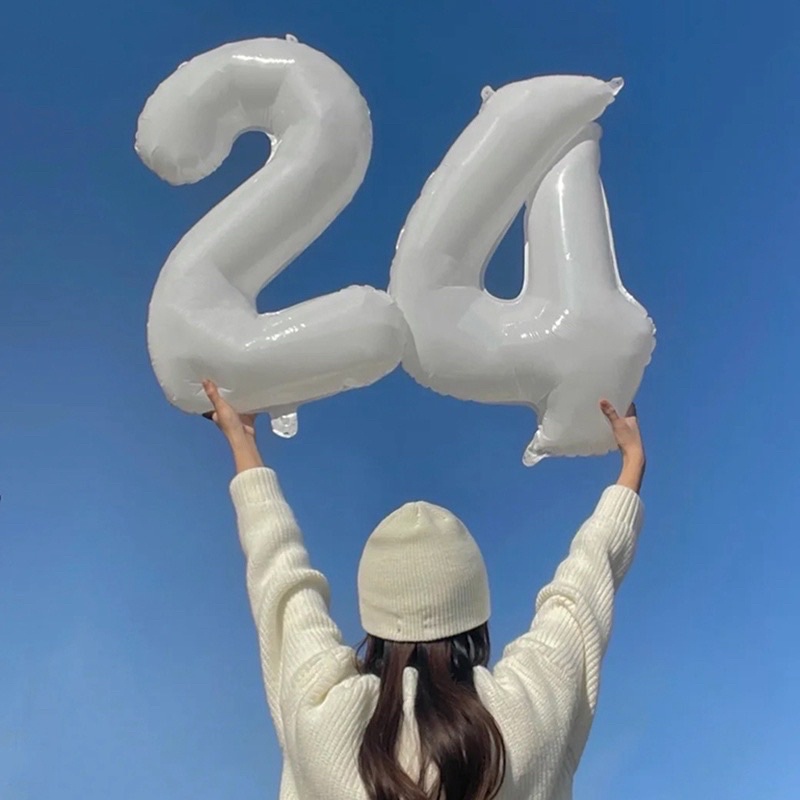 PVN59135 Bóng Số Sinh Nhật Cao 70cm - Bong Bóng Trang Trí Sinh Nhật Tiệc Tùng Phong Cách Hàn