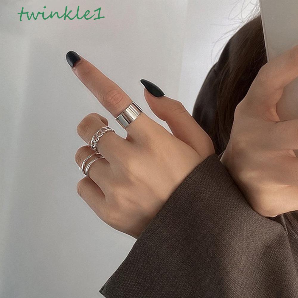 Set 3 Nhẫn Kim Loại Đeo Khớp Ngón Tay Phong Cách Vintage