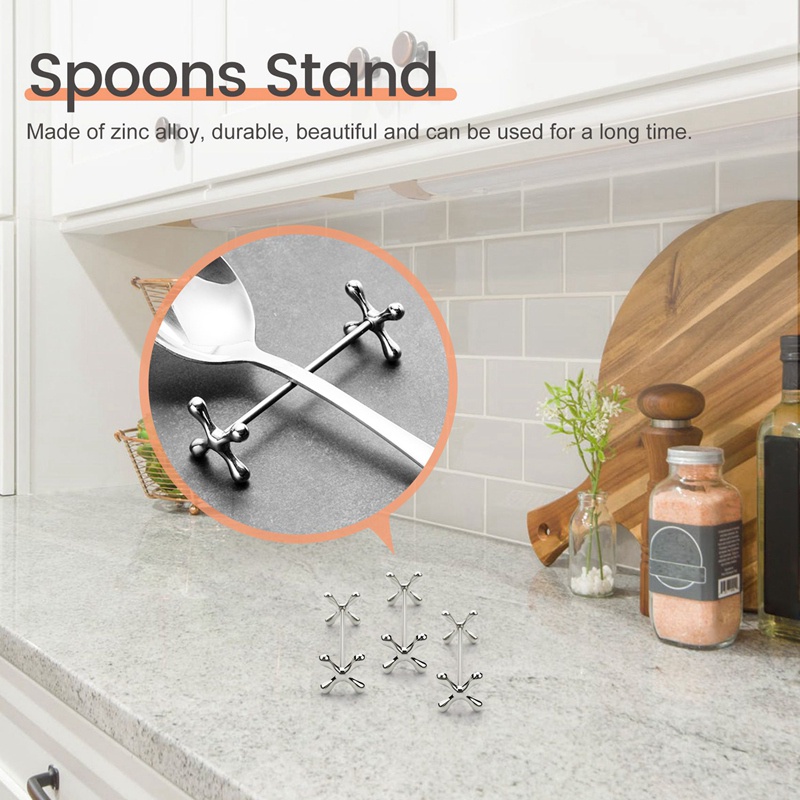 Set 6 Giá Đỡ Đũa Muỗng Nĩa Bằng Hợp Kim Kẽm Trang Trí Bàn Làm Việc