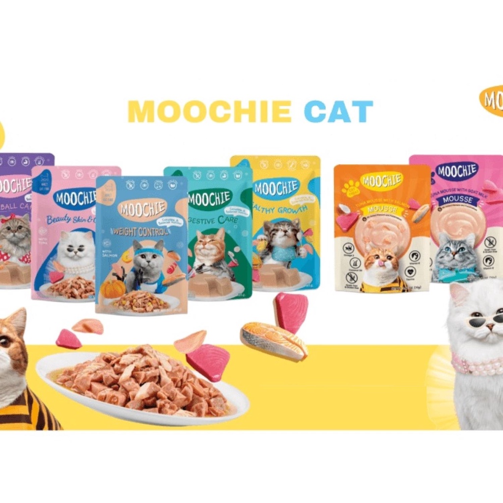 Pate Moochie 70g cho mèo - Tốt cho tiêu hóa & Tiêu búi lông