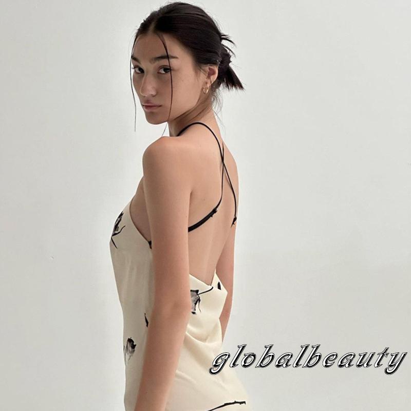 Đầm Dài Không Tay Họa Tiết Hoa Thời Trang Mùa Hè Cho Nữ