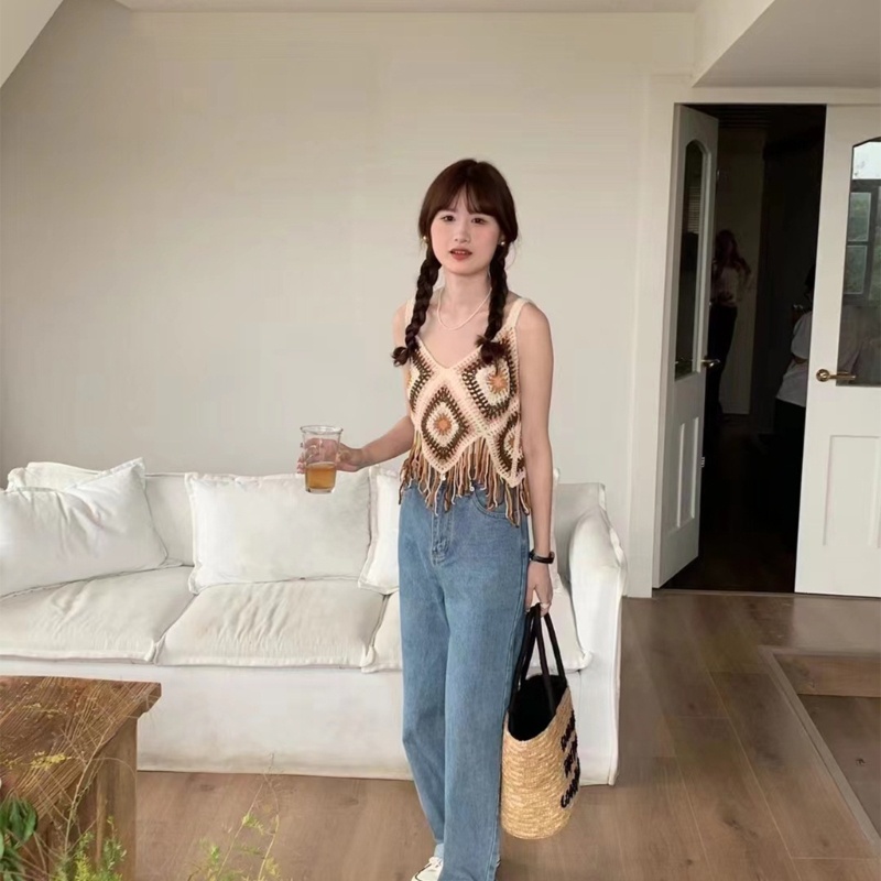 Áo Croptop Sát Nách Phối Tua Rua Nhiều Màu Sắc Dễ Thương Cho Bé Gái