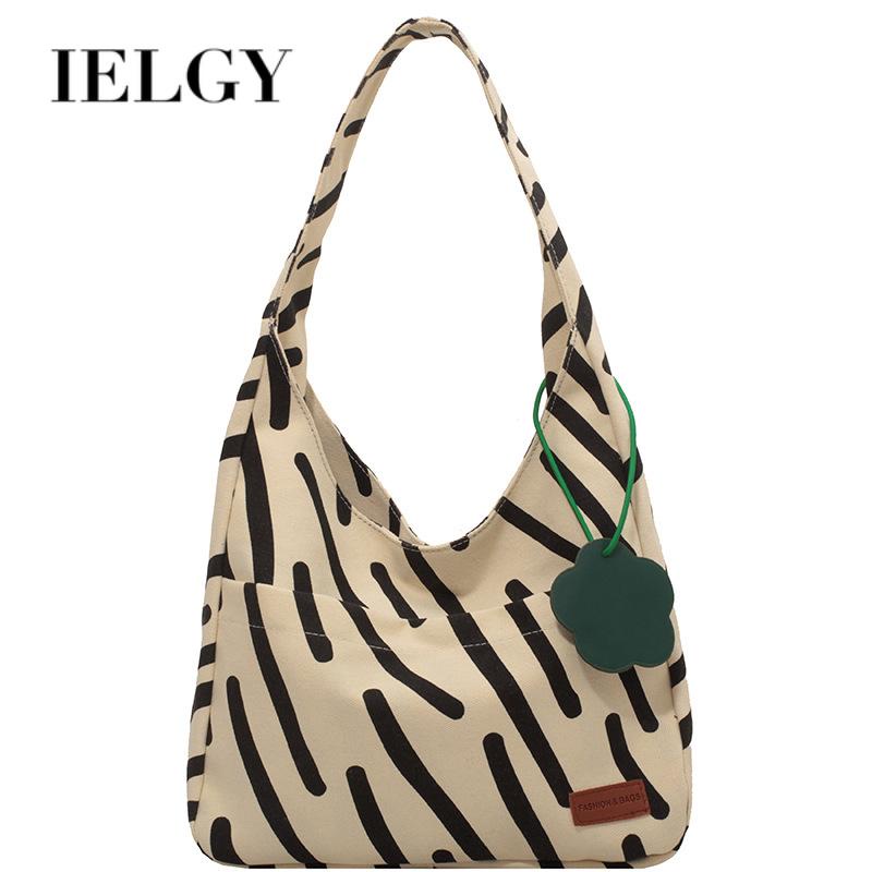 Túi tote Vải canvas Cỡ Lớn In Họa Tiết Ngựa Vằn Màu Tương Phản Thời Trang Cho Nữ