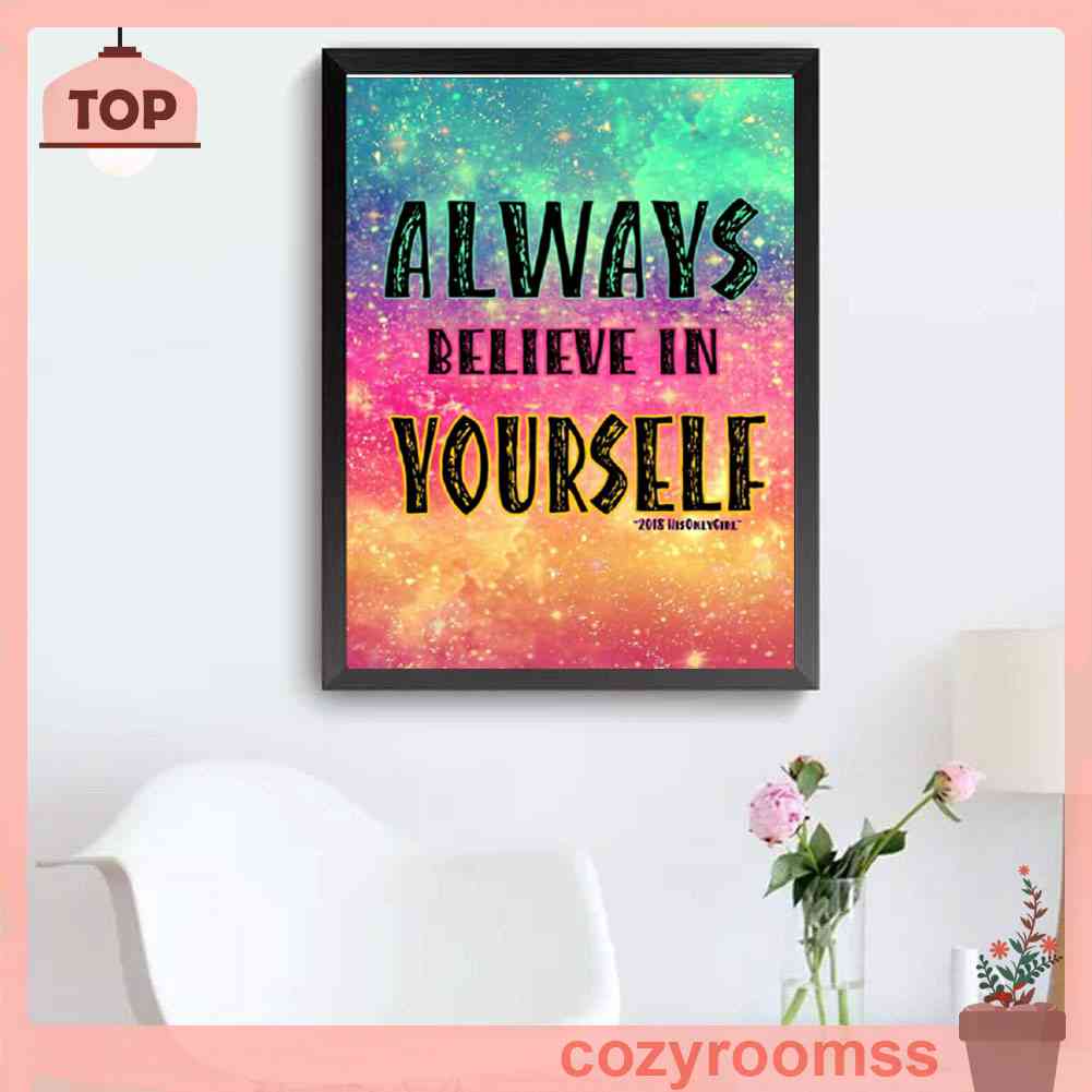 Tranh Đính Đá Kim Cương Toàn Bộ 5D DIY Hình Vẽ Câu Nói Tiếng Anh