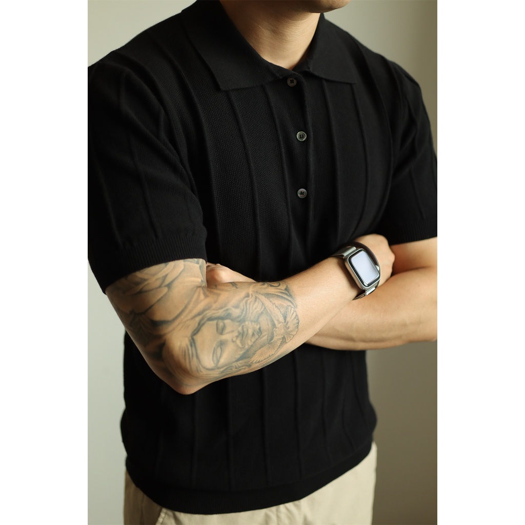 Áo Thun POLO Dệt Kim Tay Ngắn Màu Sắc Tươi Sáng Phong Cách Retro Cho Nam Giới