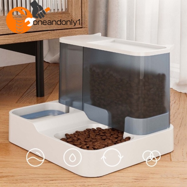 Hộp Đựng Thức Ăn Tự Động Chia Ngăn Khô Ướt Dung Tích Lớn Cho Thú Cưng