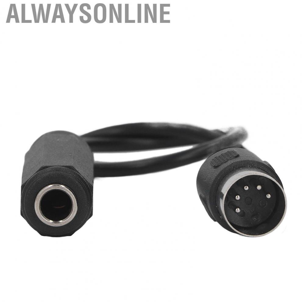 Alwaysonline 6.35mm Female To 5pin MIDI Adapter Cable  5 Pin 1 Ft 1ft Long Plastic Metal for DVD Players MP3