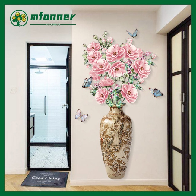 Miếng Dán Tường Hình Lọ Hoa Phong Cách Trung Quốc Thời Trang Cho Phòng Khách / Phòng Ngủ