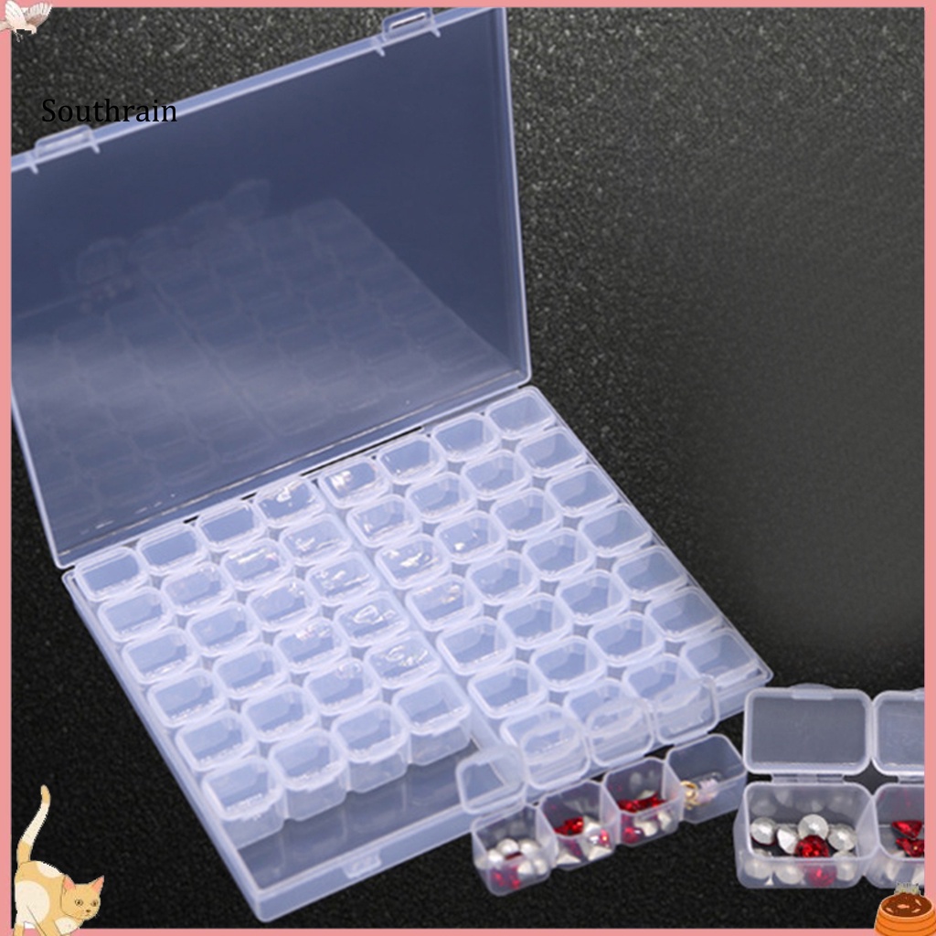 Hộp Đựng Đồ Trang Trí Móng Tay Nghệ Thuật 56 Ngăn Bằng Nhựa PP Chất Lượng Cao Kèm Nắp Đậy Tiện Lợi Dành Cho