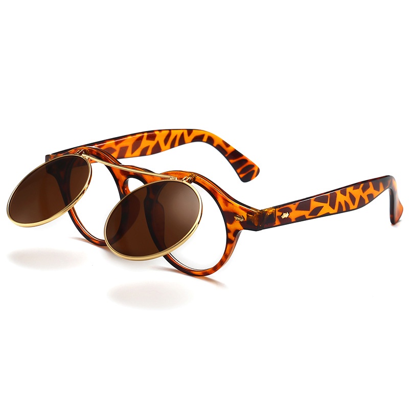 Kính Mát Tròng Đôi Phong Cách Punk Cổ Điển Cho Nam