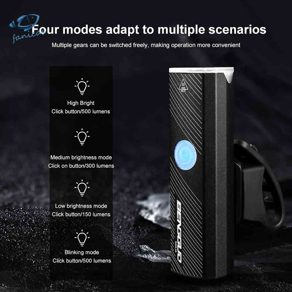 Đèn Chiếu Sáng Xe Đạp 500LM Sạc USB