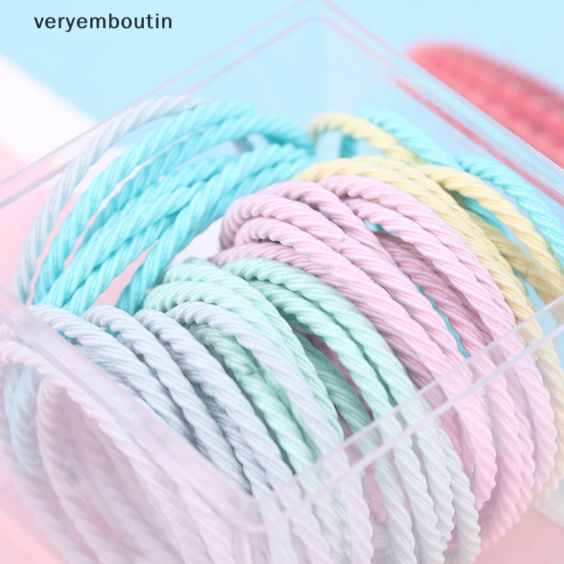 Set 50 / 20 / 30 Dây Thun Buộc Tóc Bằng Nylon Co Giãn Dành Cho Nam Nữ