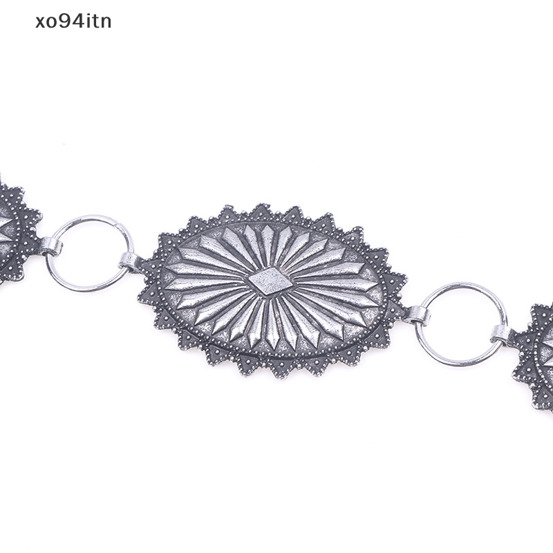 Thắt Lưng Dây Xích Kim Loại Mặt Oval Phong Cách Boho Cổ Điển Cho Nữ