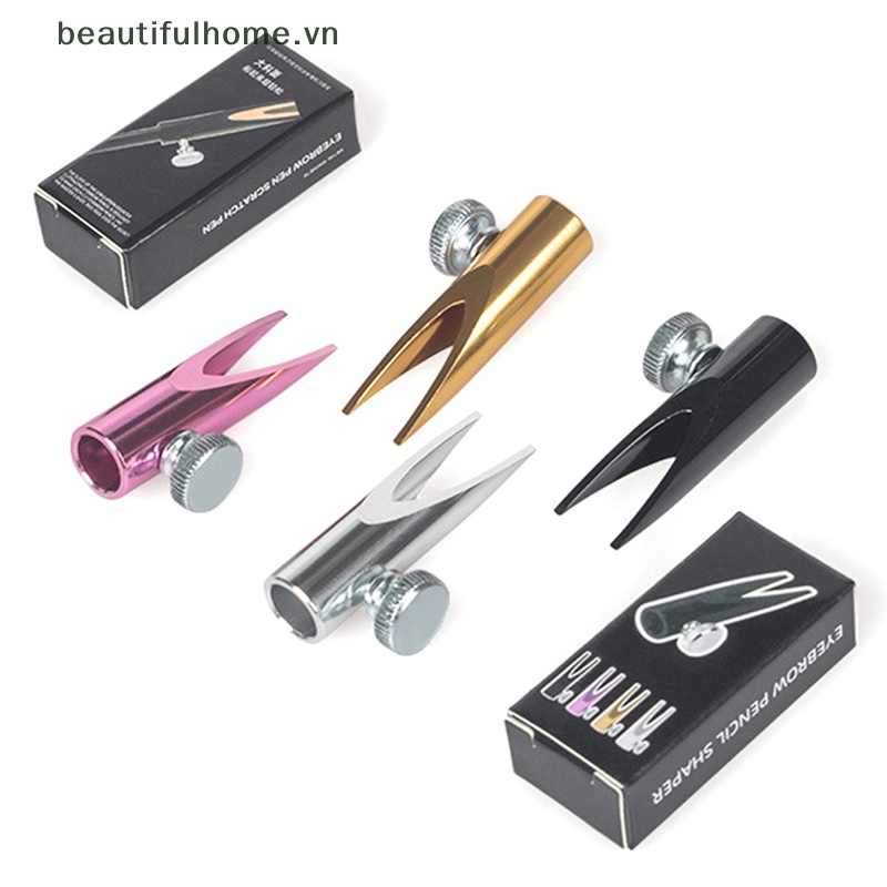 Bút Chì Kẻ Lông Mày Hai Đầu Hình Chữ U Bằng Kim Loại Có Đồ Chuốt