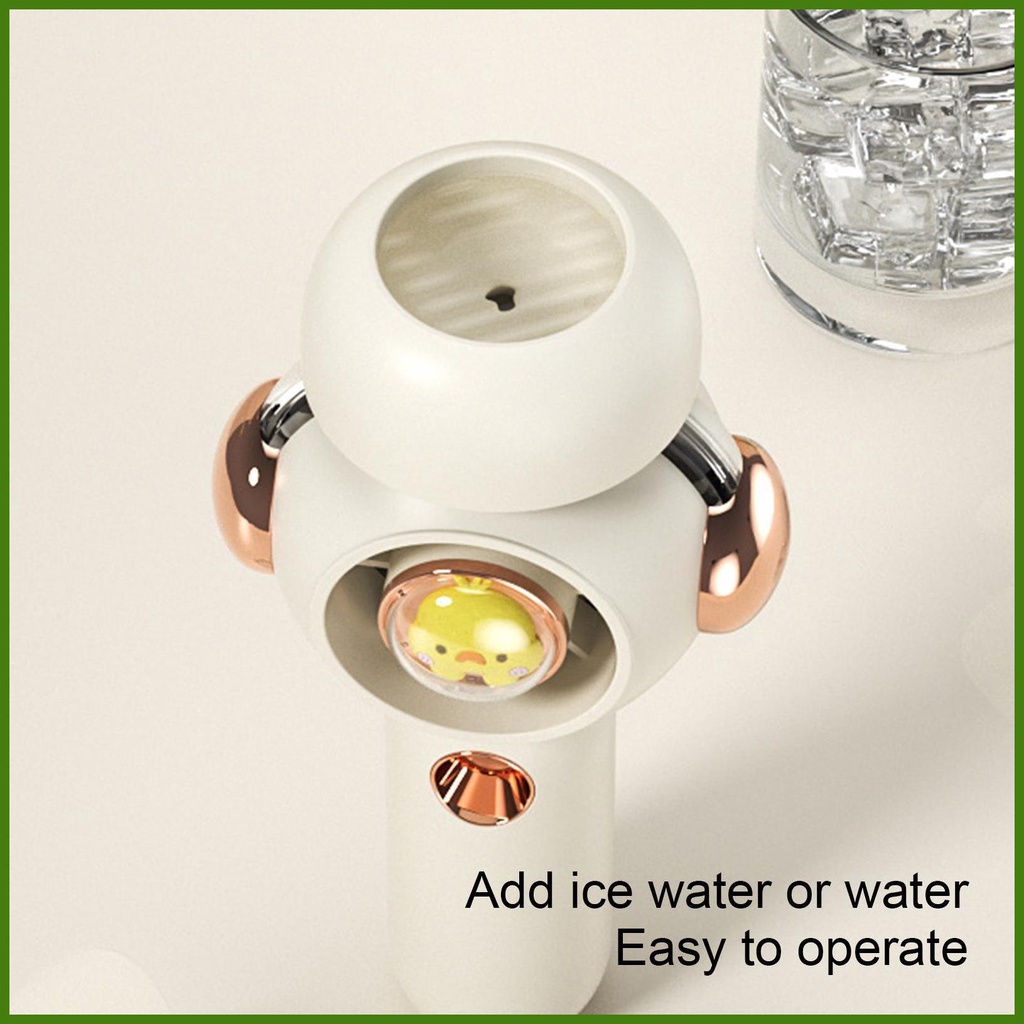 Quạt USB Cầm Tay Hình Chú Vịt Hoạt Hình Có Thể Sạc Lại Kèm Đế Cố Định 3 Cổng USB