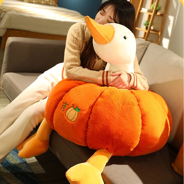 Thú Nhồi Bông Hình Con Ngỗng / Vịt Màu Trắng Sáng Tạo Cho Bé Gái