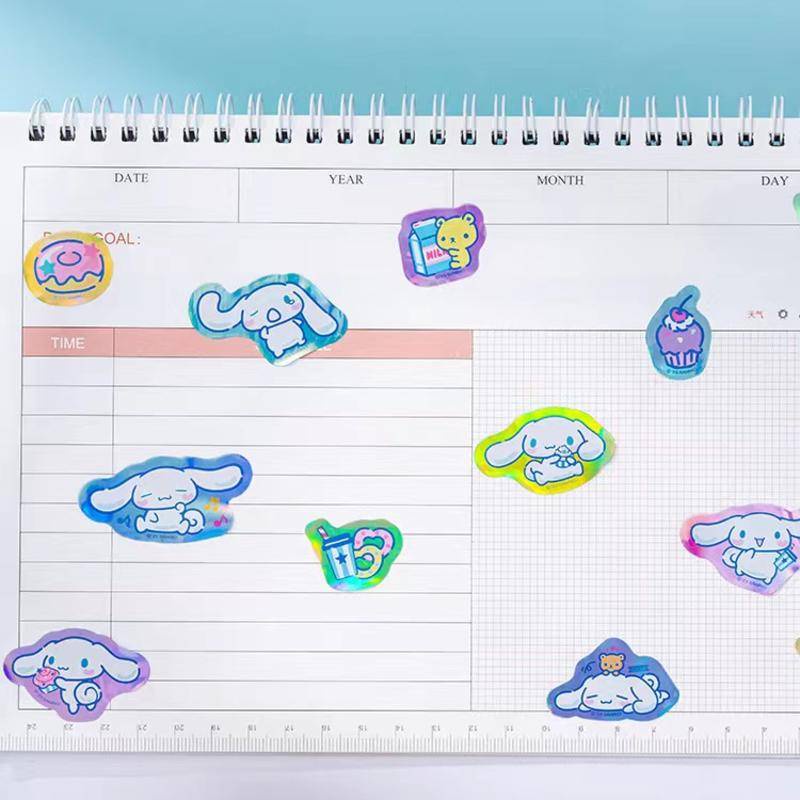 Set 30 Nhãn Dán Hoạt Hình Sanrio Kuromi Cinnamoroll Màu Laser Trang Trí Máy Tính / Vali / Máy Tính Bảng / Quà Tặng Trẻ Em