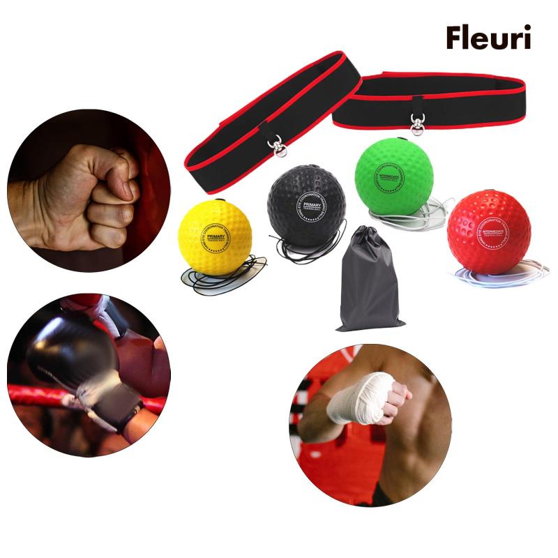 Bộ Băng Đô Và Bóng Tập Đấm Bốc Màu Đỏ Đen Chuyên Dụng