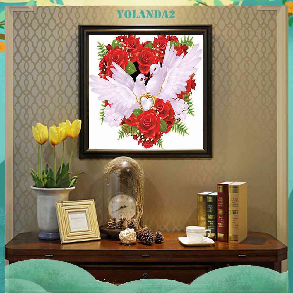 Tranh Đính Đá Kim Cương Toàn Bộ 5D DIY Hình Vẽ Hoa Hồng