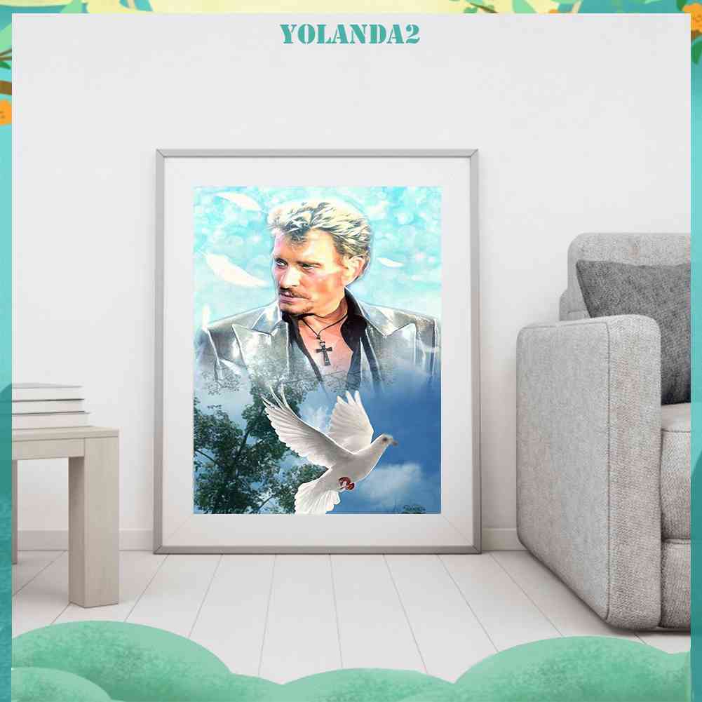 Tranh Đính Đá Kim Cương Toàn Bộ 5D DIY Hình Johnny Halliday