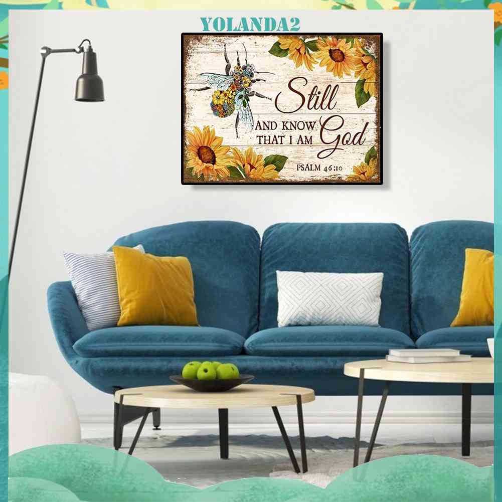 Tranh Đính Đá Kim Cương Toàn Bộ 5D DIY Hình Côn Trùng Và Hoa Hướng Dương