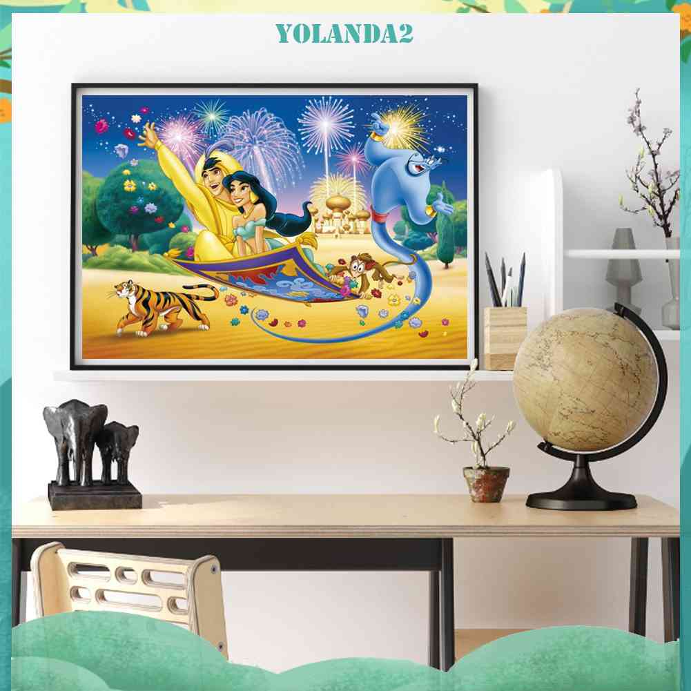 Tranh Đính Đá Kim Cương Toàn Bộ 5D DIY Hình Vẽ Aladdin