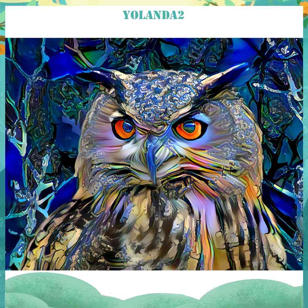 Bộ Tranh Đính Đá 5D Toàn Diện Họa Tiết Chim Cú Độc Đáo DIY Dùng Trang Trí Nhà Cửa