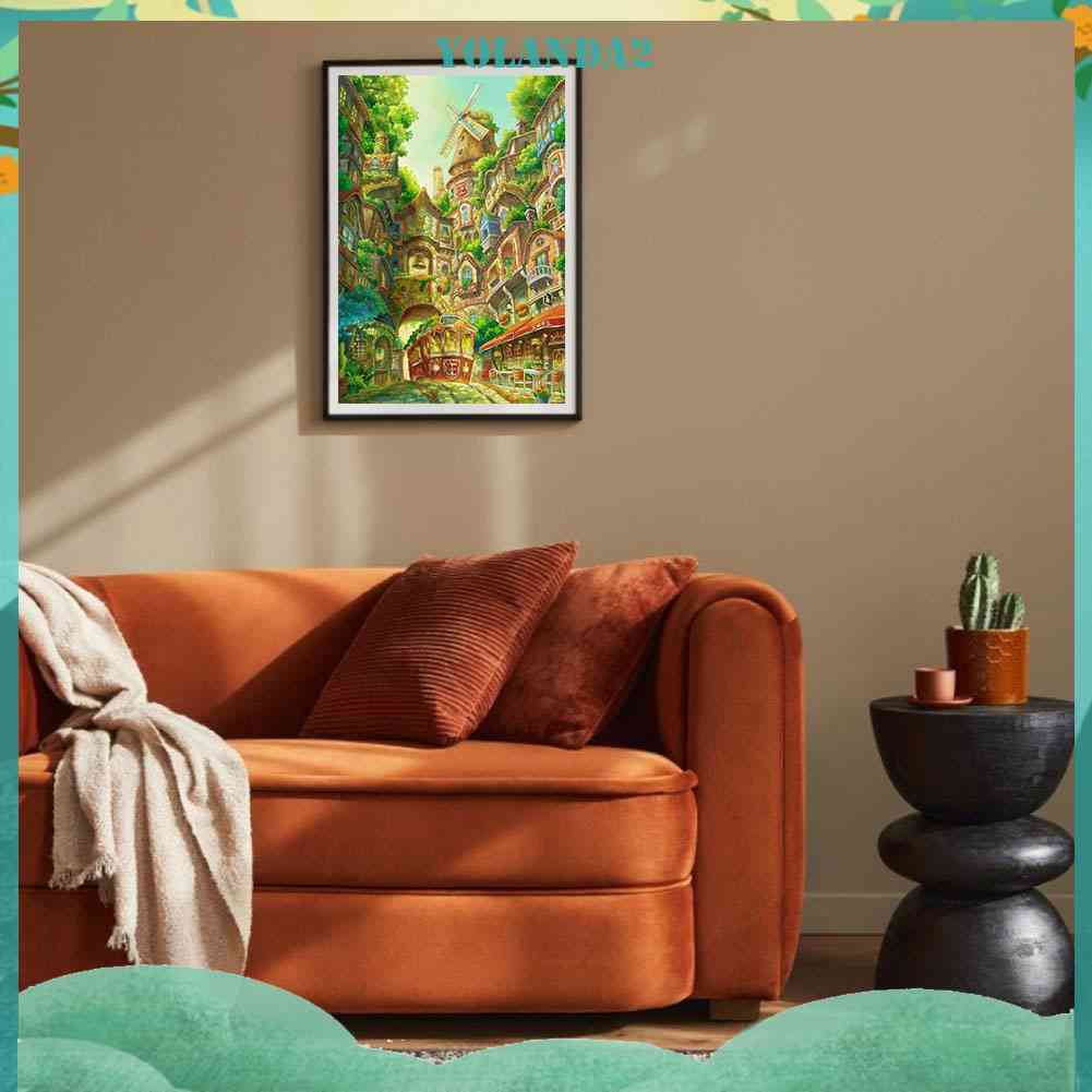 Tranh Đính Đá Kim Cương Toàn Bộ 5D DIY Hình Lâu Đài