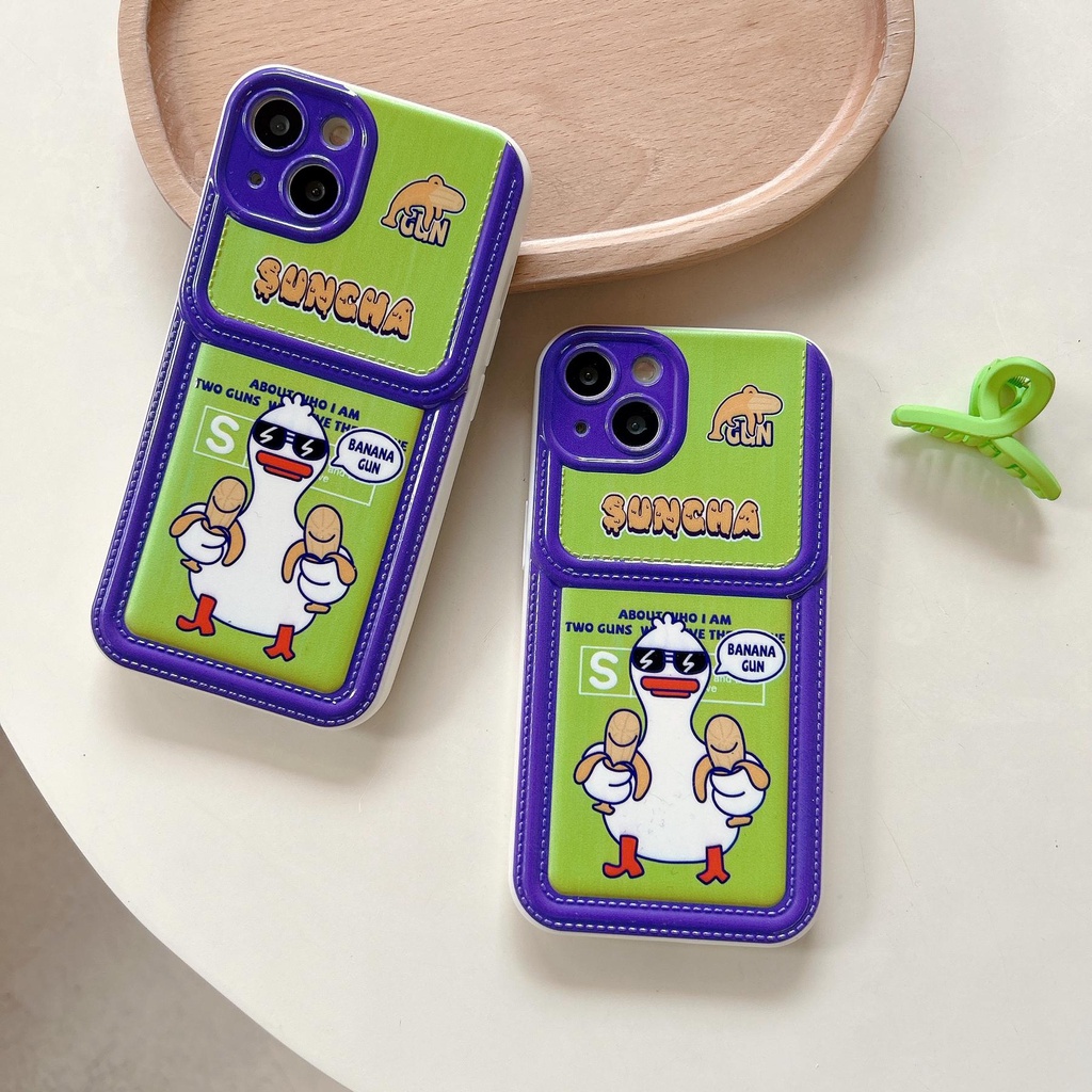 Ốp Điện Thoại Silicon TPU Mềm Chống Sốc In Hình Vịt Đeo Kính Râm Cho iPhone11 12 13 14 Pro Max