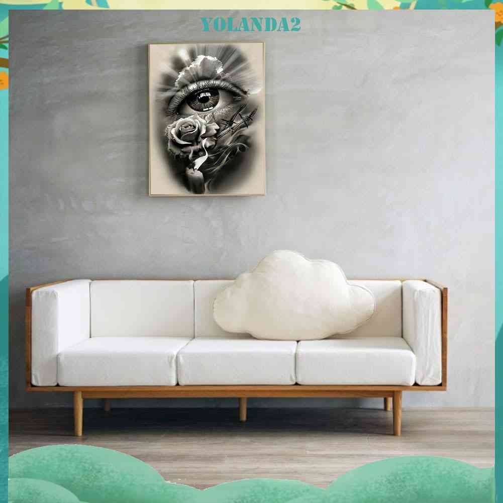 Tranh Đính Đá Kim Cương Toàn Bộ 5D DIY Hình Vẽ Mắt Hoa Hồng