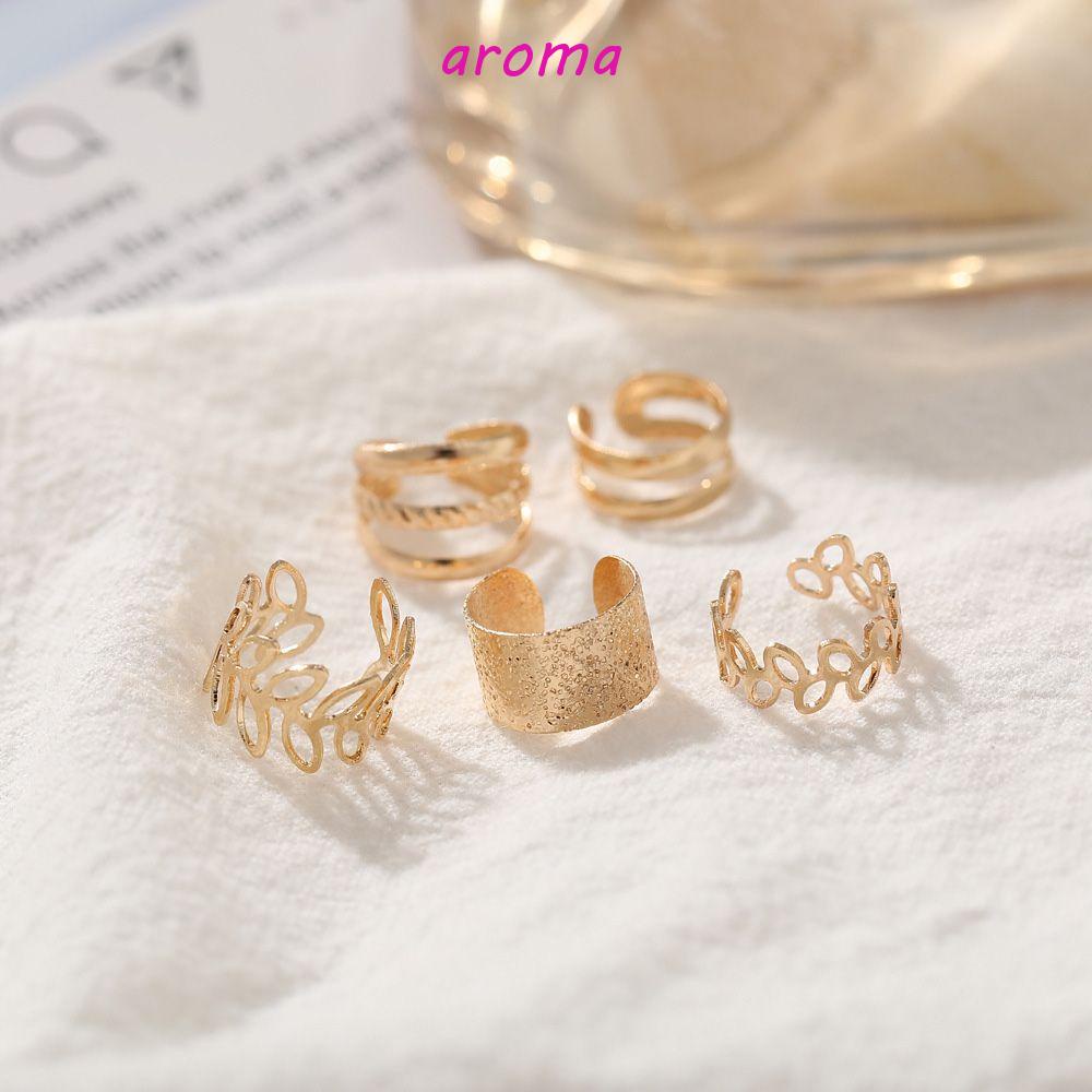 Set 5 Bông Tai Nhiều Lớp Không Xỏ Lỗ Phong Cách Hàn Quốc Đơn Giản Cho Nữ