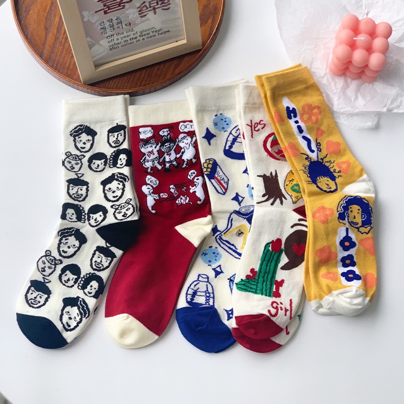 Đôi Vớ Họa Tiết Hoạt Hình Phong Cách Nhật Bản Thời Trang Xuân Thu Dành Cho Nữ