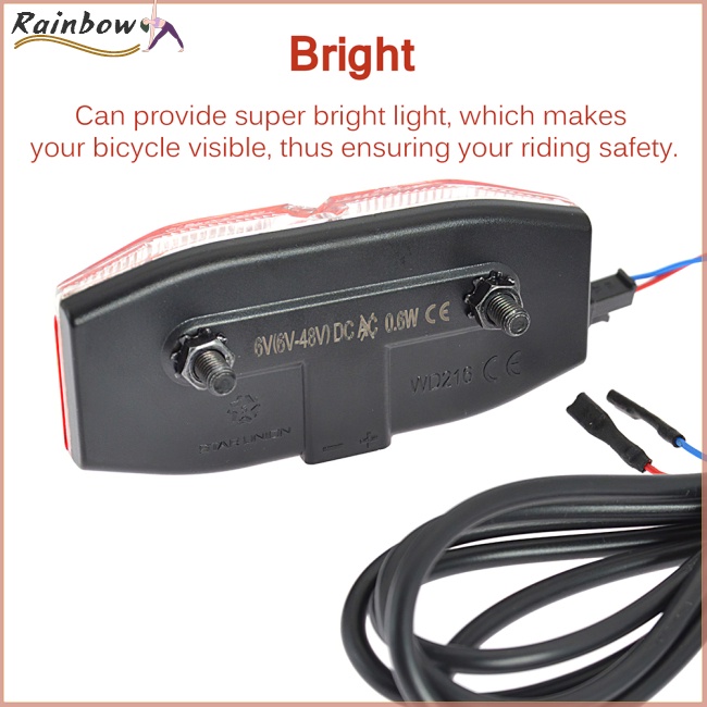 Đèn Led Cảnh Báo An Toàn Gắn Đuôi Xe Đạp Điện 6v-48v