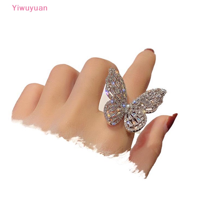 (MớI) Nhẫn HợP Kim ĐíNh Đá HìNh BướM Xinh XắN