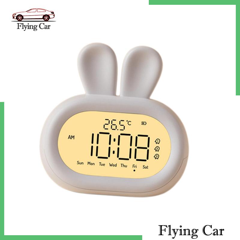 [Lzdjfmy2] Đồng Hồ Để Bàn Cạnh Giường Hiển Thị Nhiệt Độ Trong Nhà Màu Trắng