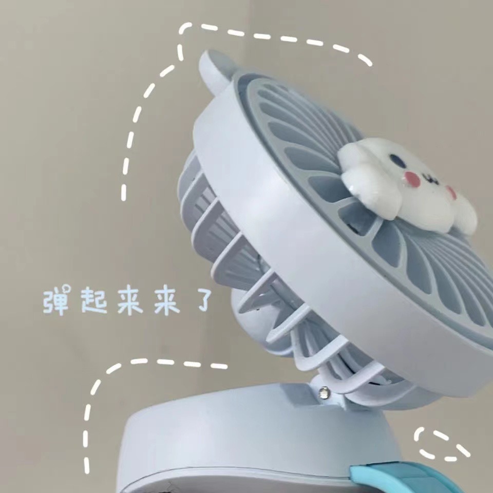 Quạt Đồng Hồ Đeo Tay Mini Hình Chú Chó Cinnamon Hoạt Hình Dễ Thương Có Cổng Sạc USB Làm Quà Tặng Cho Học Sinh [Có Gai Thời Gian