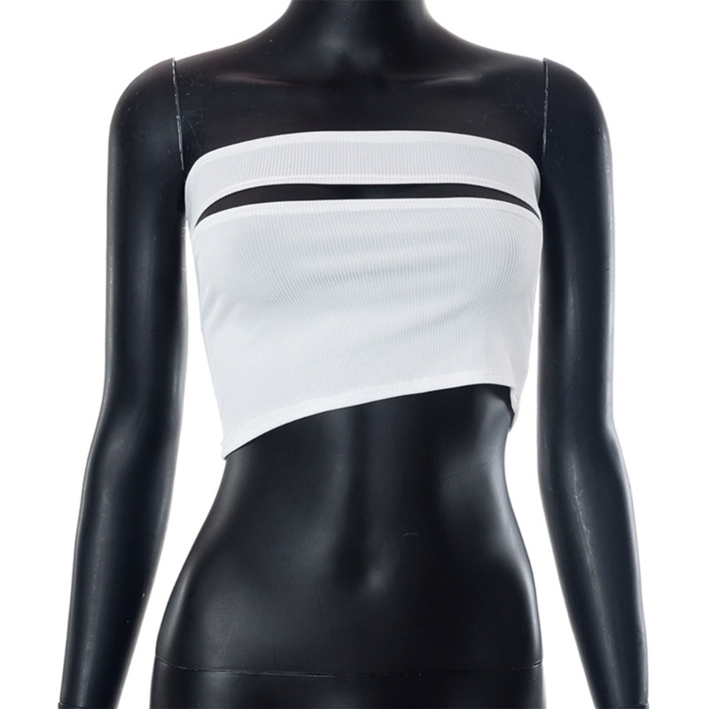 Áo Ống Dệt Kim Không Tay Cắt Hở Vai Gợi Cảm Cho Nữ